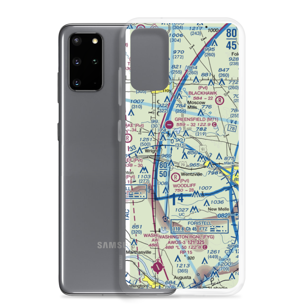 Riddle's Roost Airport (MO36) VFR Sectional Samsung Case Samsung Galaxy S20 Plus model shown