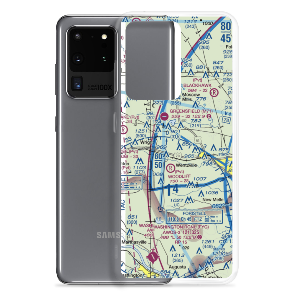 Riddle's Roost Airport (MO36) VFR Sectional Samsung Case Samsung Galaxy S20 Ultra model shown