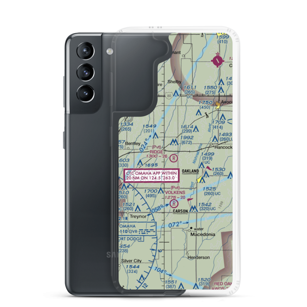 Ridge Airport (IA01) VFR Sectional Samsung Case Samsung Galaxy S21 model shown