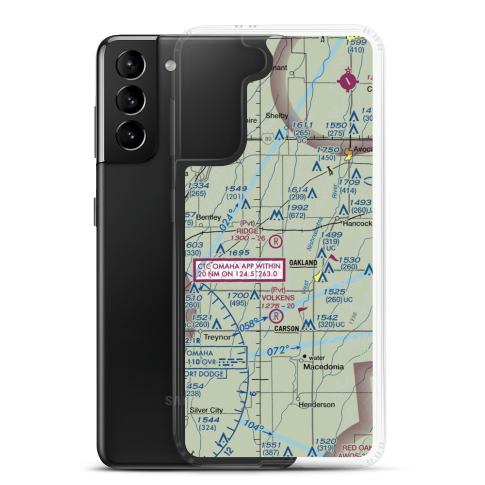 Ridge Airport (IA01) VFR Sectional Samsung Case Samsung Galaxy S21 Plus model shown