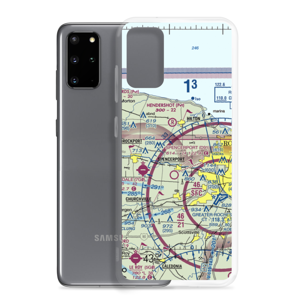 Ridge Road West Airport (7NK4) VFR Sectional Samsung Case Samsung Galaxy S20 Plus model shown
