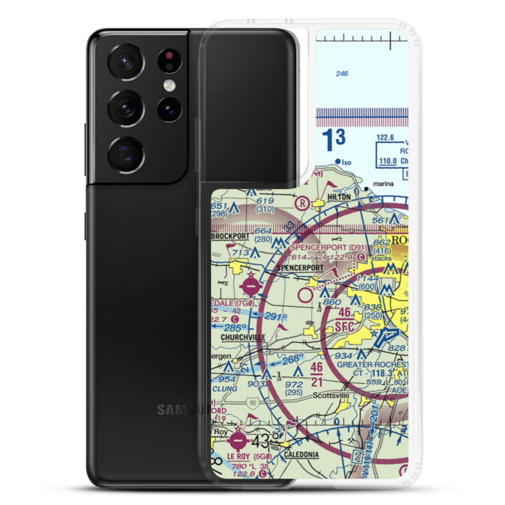 Ridge Road West Airport (7NK4) VFR Sectional Samsung Case Samsung Galaxy S21 Ultra model shown
