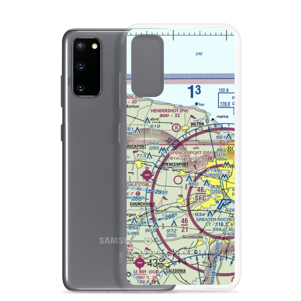 Ridge Road West Airport (7NK4) VFR Sectional Samsung Case Samsung Galaxy S20 model shown
