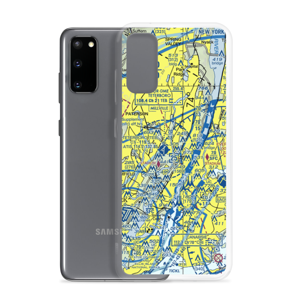 Ridgefield Park Seaplane Base (NJ00) VFR Sectional Samsung Case Samsung Galaxy S20 model shown