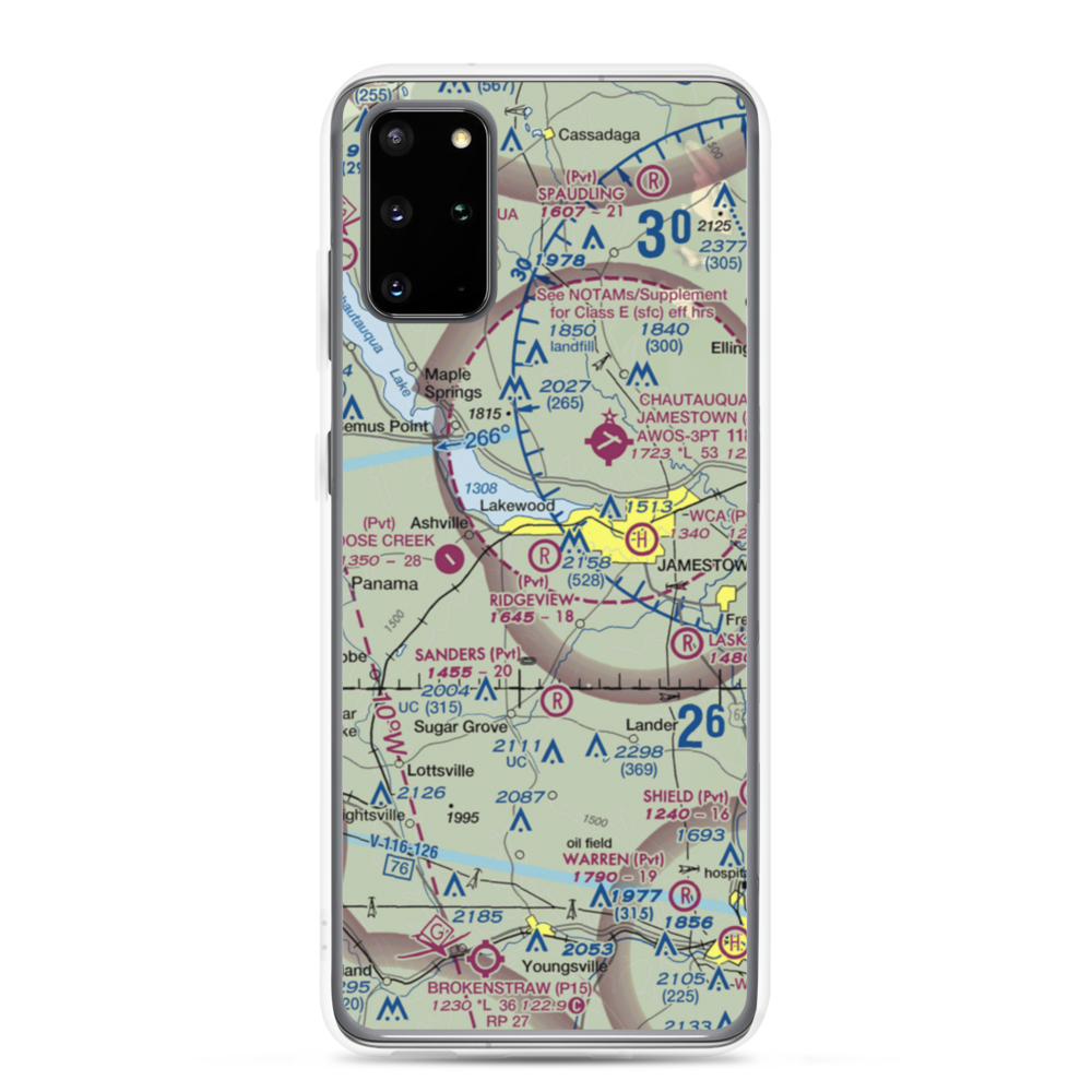 Ridgeview Airport (55NY) VFR Sectional Samsung Case Samsung Galaxy S20 Plus model shown