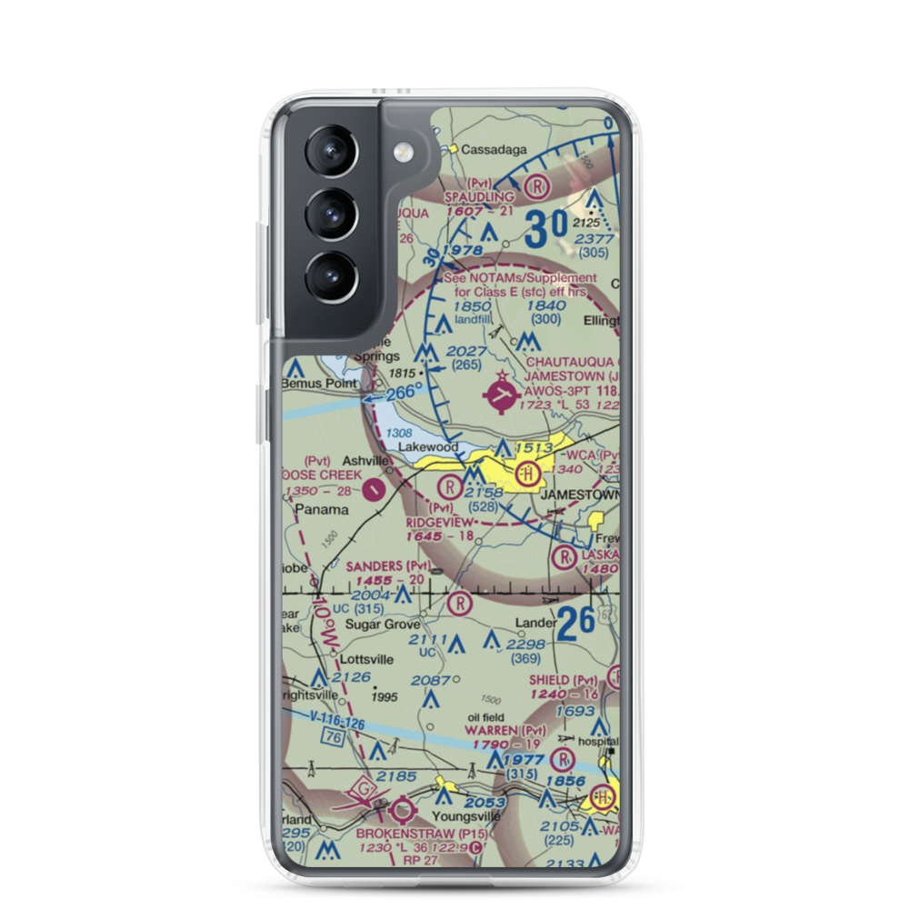Ridgeview Airport (55NY) VFR Sectional Samsung Case Samsung Galaxy S21 model shown