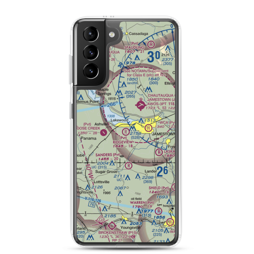 Ridgeview Airport (55NY) VFR Sectional Samsung Case Samsung Galaxy S21 Plus model shown