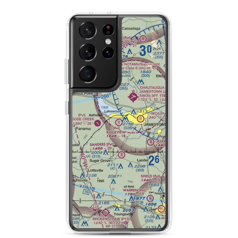 Ridgeview Airport (55NY) VFR Sectional Samsung Case Samsung Galaxy S21 Ultra model shown