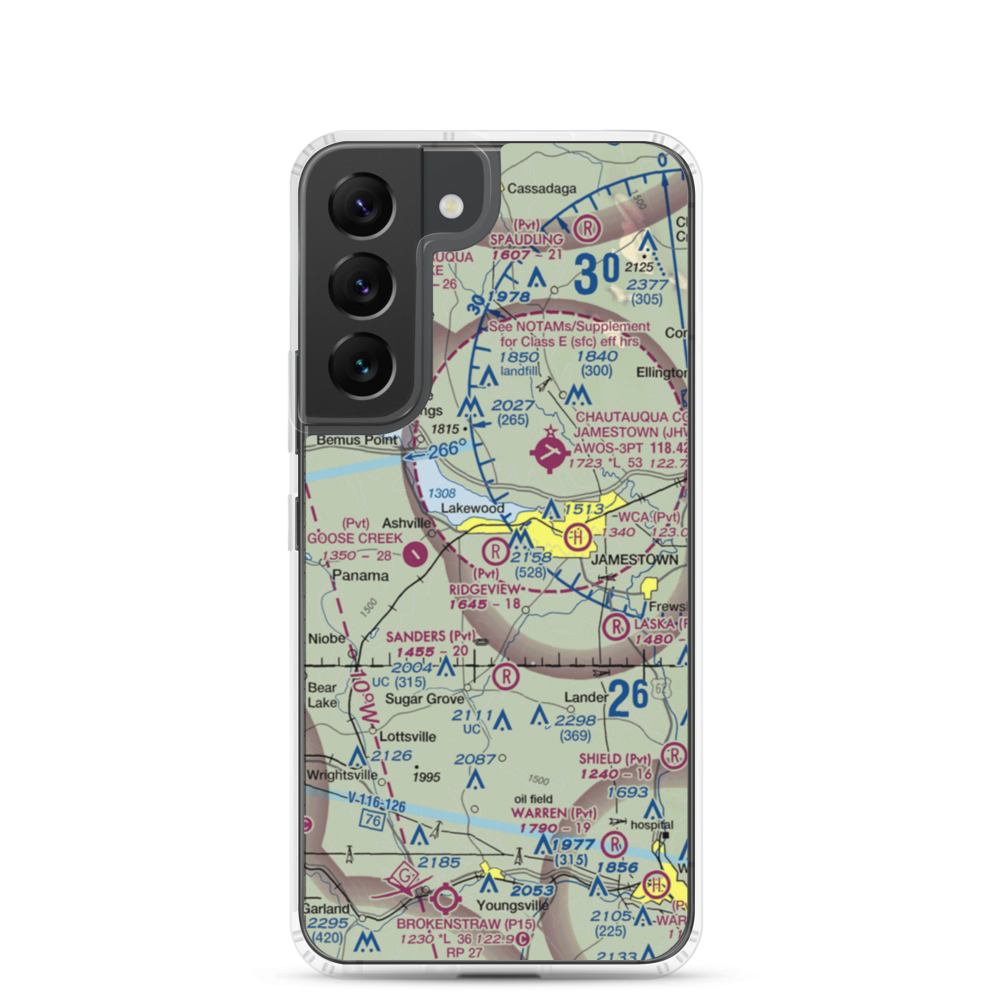 Ridgeview Airport (55NY) VFR Sectional Samsung Case Samsung Galaxy S22 model shown