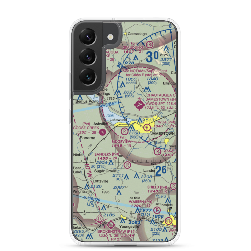 Ridgeview Airport (55NY) VFR Sectional Samsung Case Samsung Galaxy S22 Plus model shown