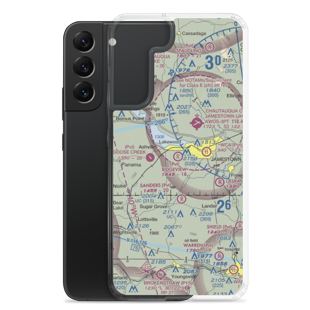 Ridgeview Airport (55NY) VFR Sectional Samsung Case Samsung Galaxy S22 Plus model shown