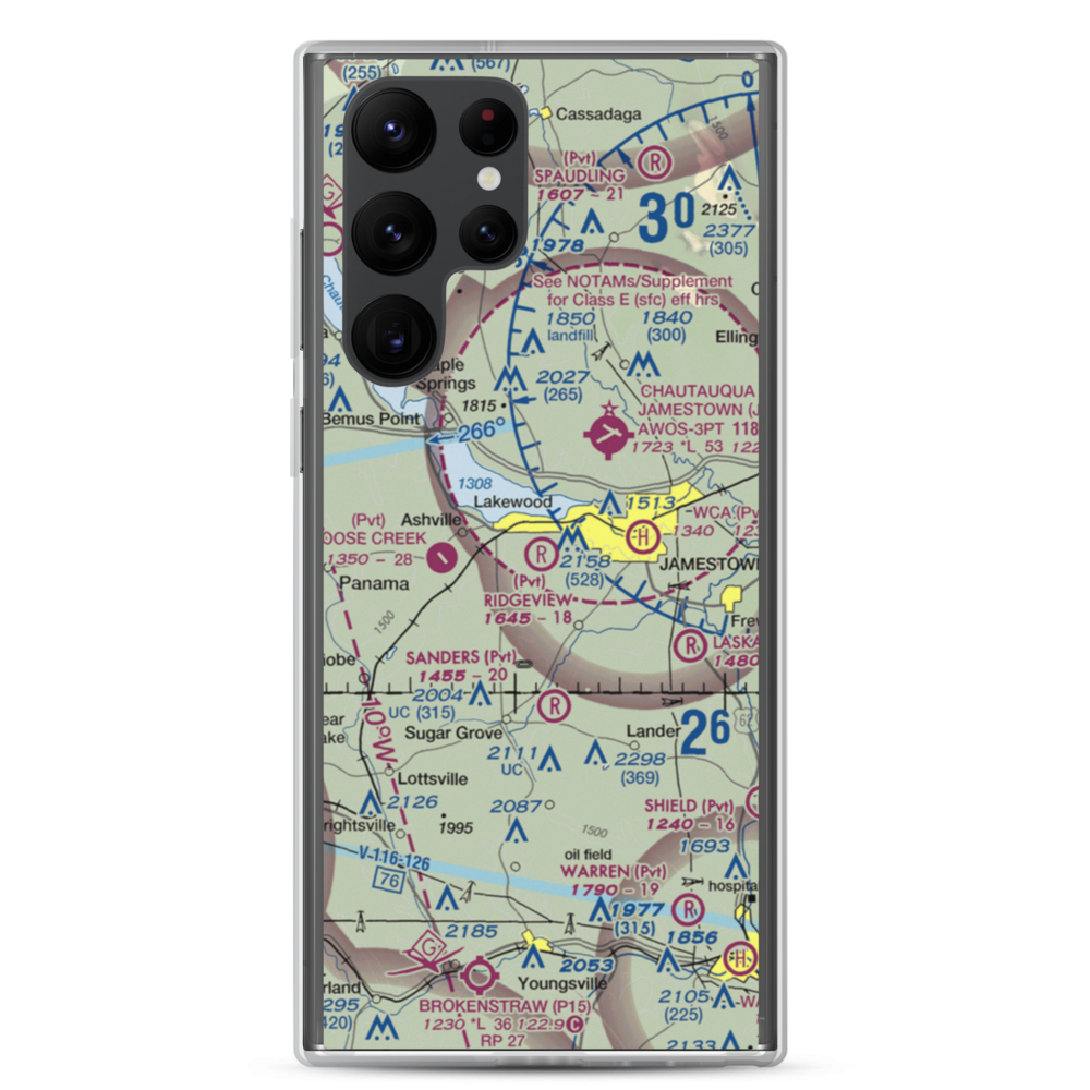 Ridgeview Airport (55NY) VFR Sectional Samsung Case Samsung Galaxy S22 Ultra model shown
