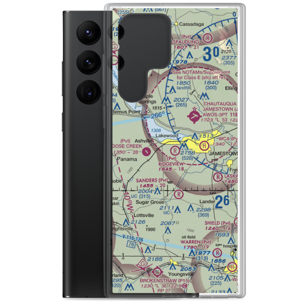 Ridgeview Airport (55NY) VFR Sectional Samsung Case Samsung Galaxy S22 Ultra model shown