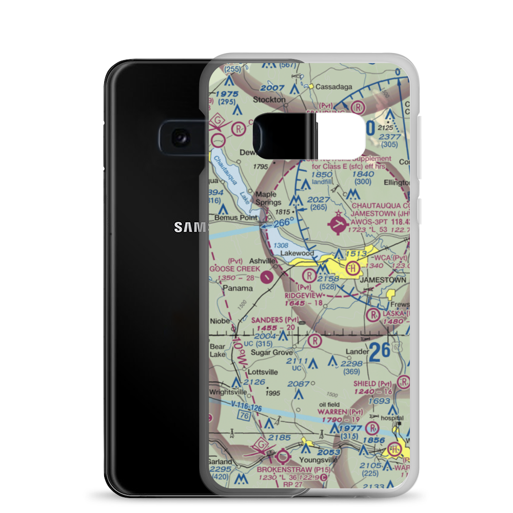 Ridgeview Airport (55NY) VFR Sectional Samsung Case Samsung Galaxy S10e model shown