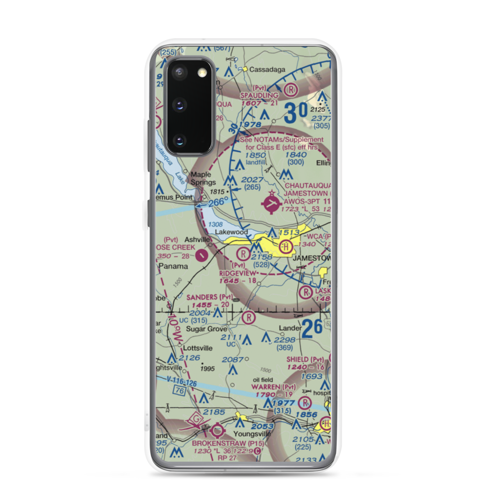 Ridgeview Airport (55NY) VFR Sectional Samsung Case Samsung Galaxy S20 model shown