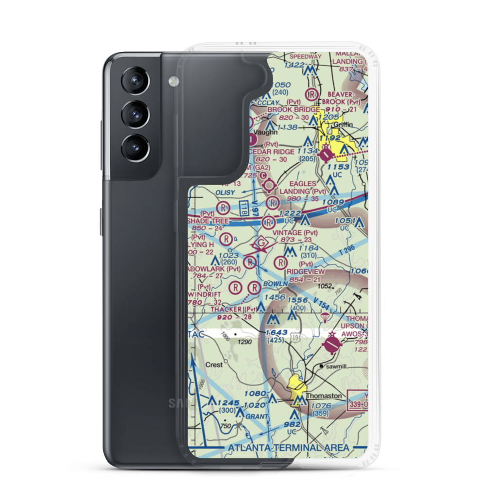 Ridgeview Farm Airport (GA10) VFR Sectional Samsung Case Samsung Galaxy S21 model shown