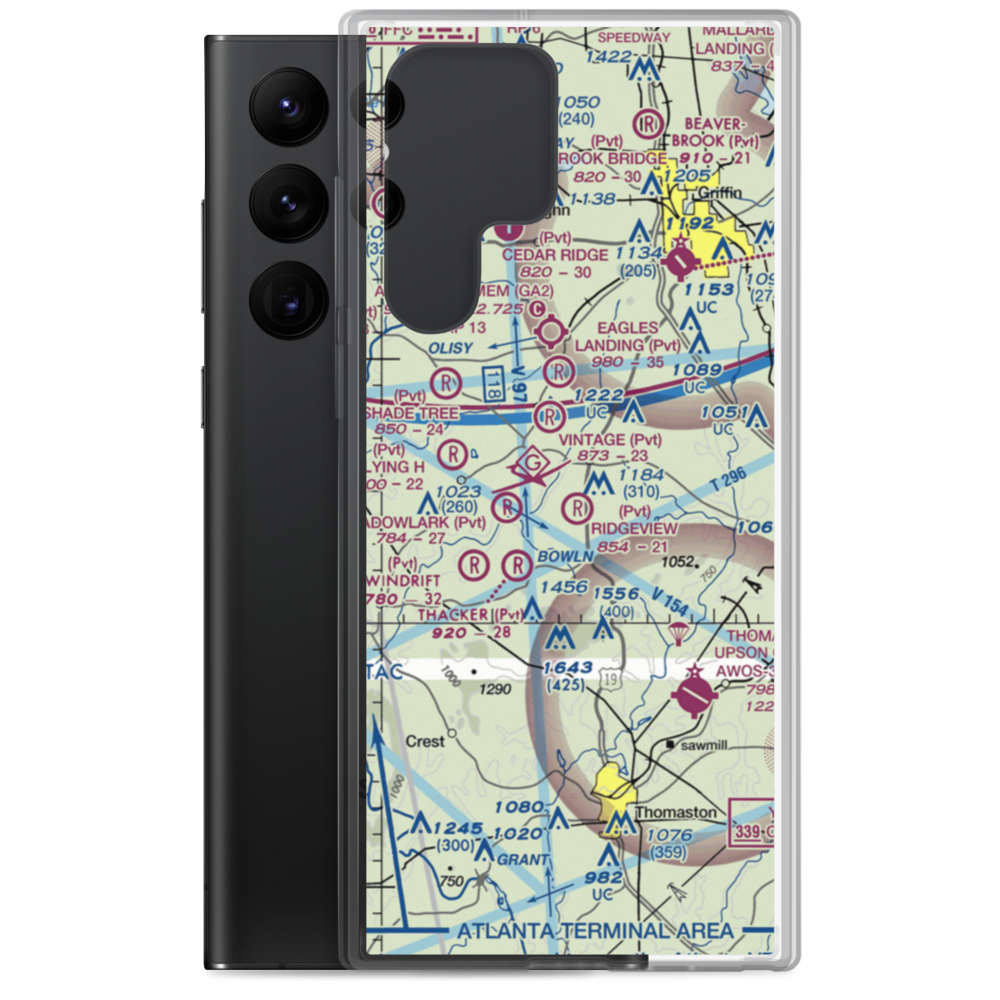 Ridgeview Farm Airport (GA10) VFR Sectional Samsung Case Samsung Galaxy S22 Ultra model shown