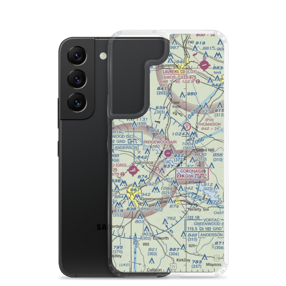 Ridgewood Air Airport (2SC5) VFR Sectional Samsung Case Samsung Galaxy S22 model shown