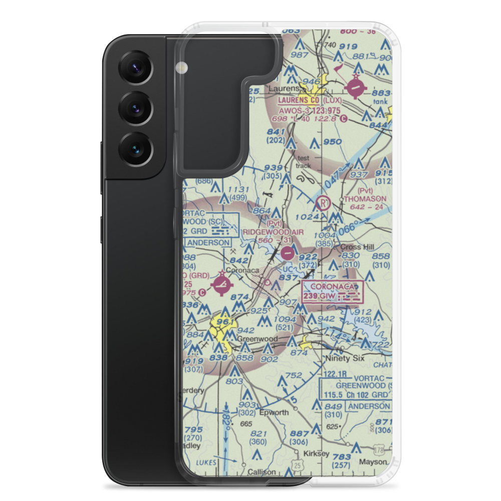 Ridgewood Air Airport (2SC5) VFR Sectional Samsung Case Samsung Galaxy S22 Plus model shown