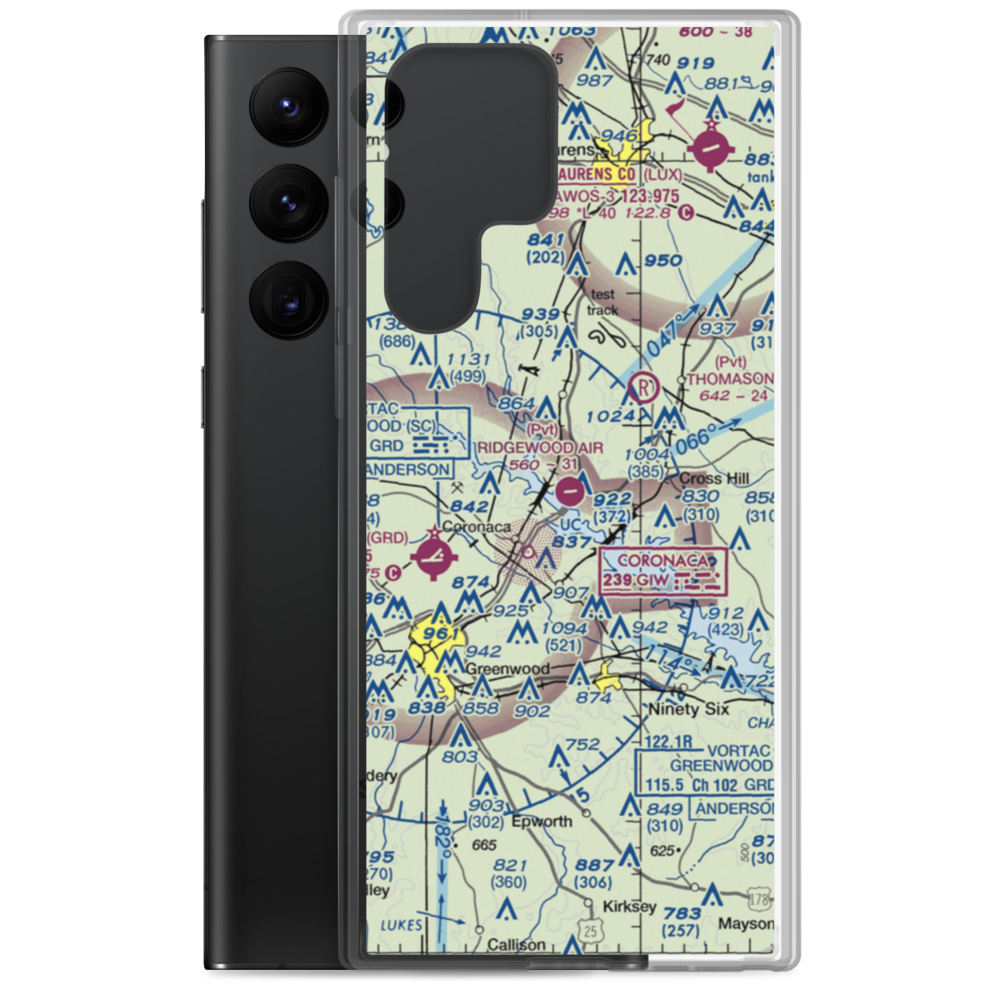 Ridgewood Air Airport (2SC5) VFR Sectional Samsung Case Samsung Galaxy S22 Ultra model shown