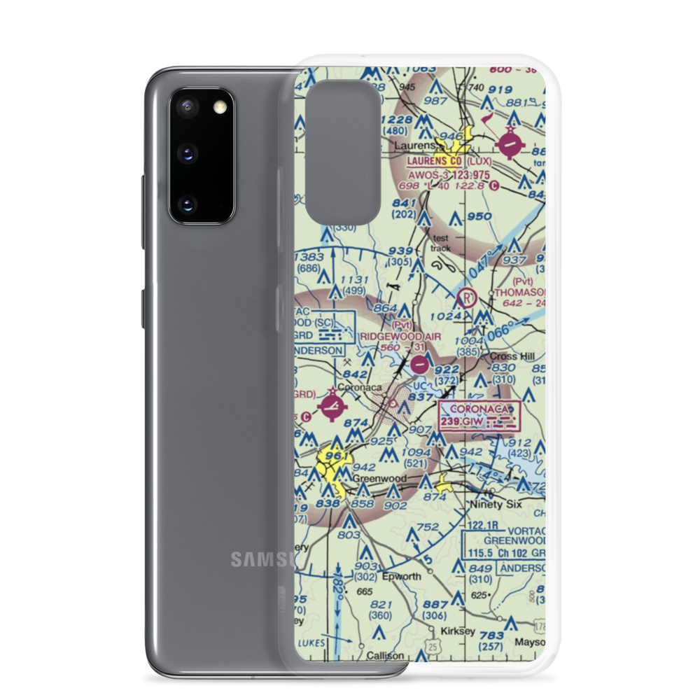 Ridgewood Air Airport (2SC5) VFR Sectional Samsung Case Samsung Galaxy S20 model shown