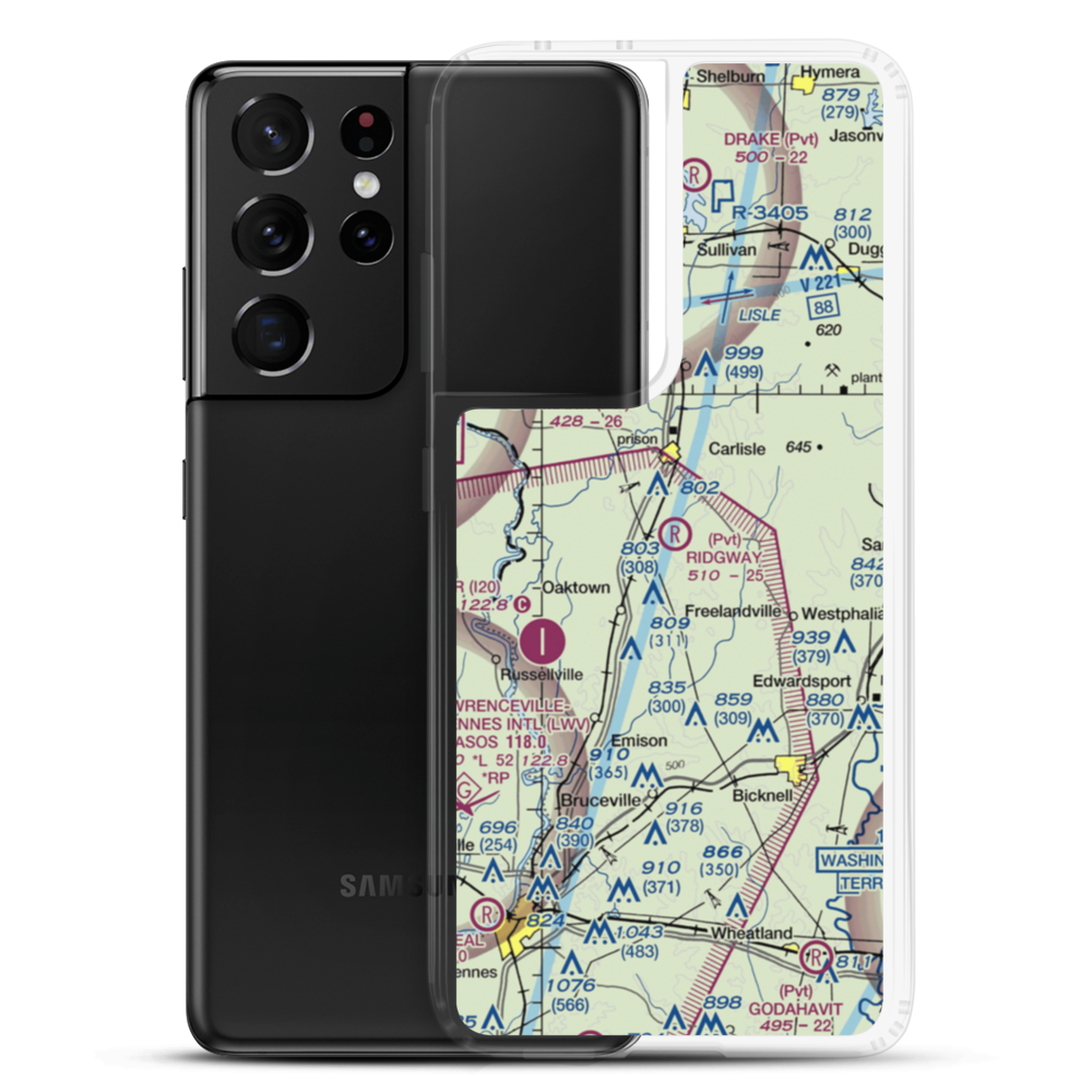 Ridgway Flying Service Airport (II30) VFR Sectional Samsung Case Samsung Galaxy S21 Ultra model shown