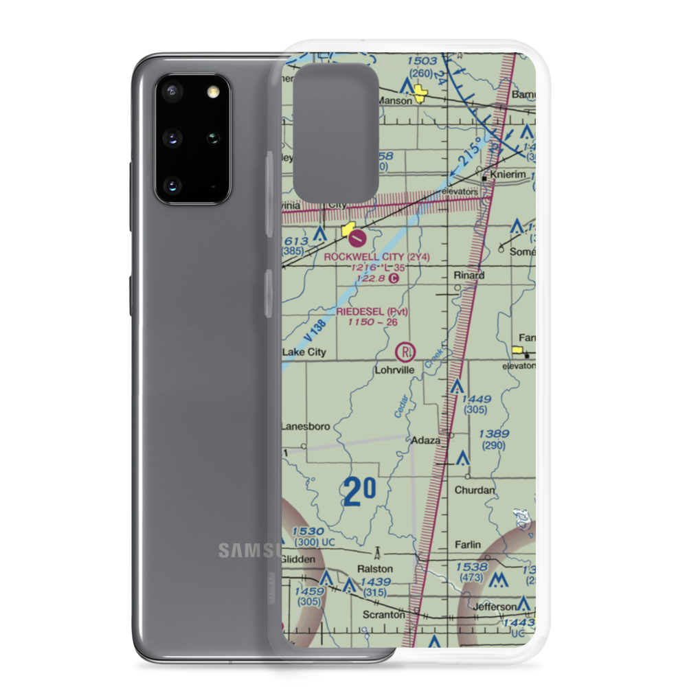 Riedesel Private Airport (IA08) VFR Sectional Samsung Case Samsung Galaxy S20 Plus model shown