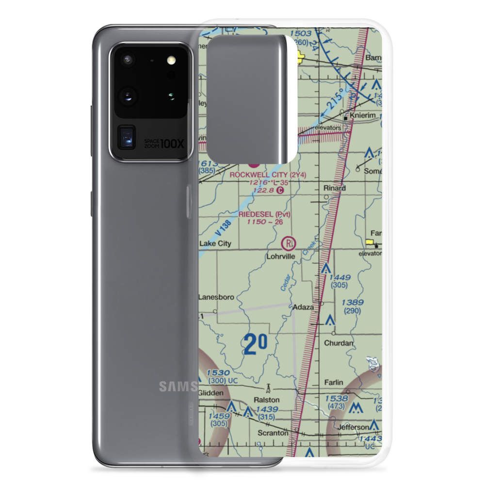 Riedesel Private Airport (IA08) VFR Sectional Samsung Case Samsung Galaxy S20 Ultra model shown