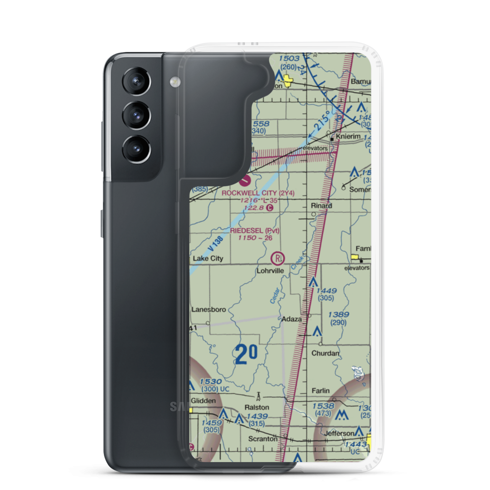 Riedesel Private Airport (IA08) VFR Sectional Samsung Case Samsung Galaxy S21 model shown