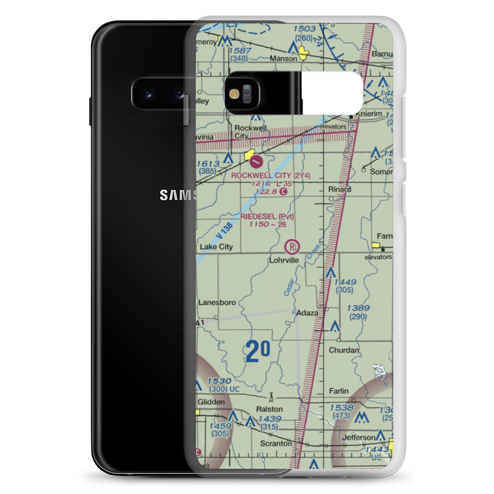Riedesel Private Airport (IA08) VFR Sectional Samsung Case Samsung Galaxy S10+ model shown