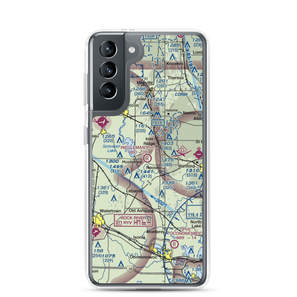 Riegleman Field (58WI) VFR Sectional Samsung Case Samsung Galaxy S21 model shown