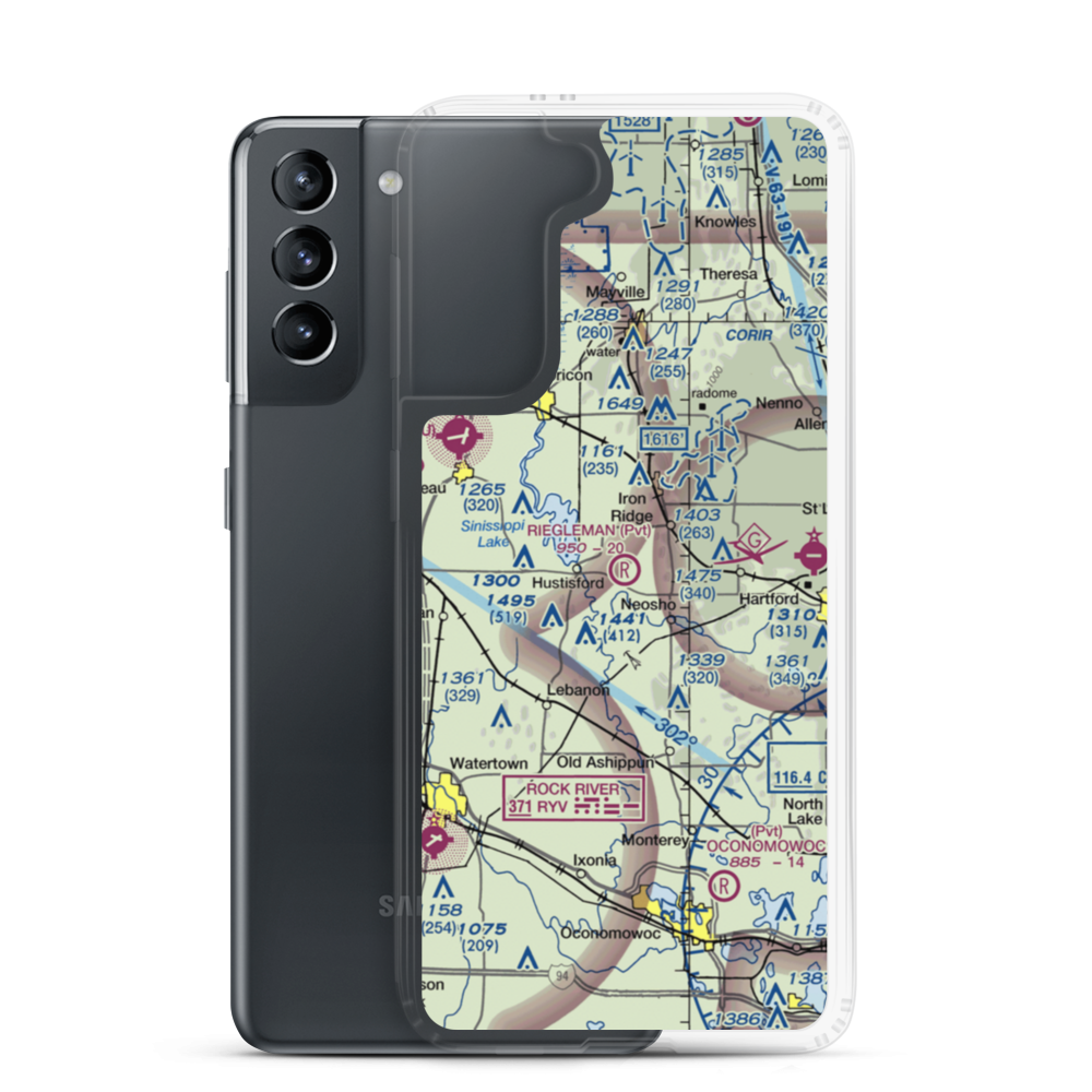 Riegleman Field (58WI) VFR Sectional Samsung Case Samsung Galaxy S21 model shown