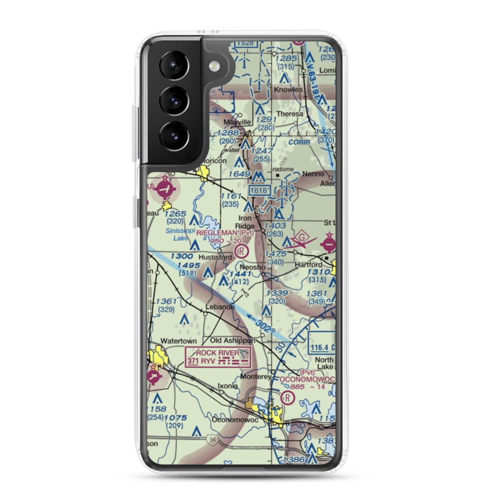 Riegleman Field (58WI) VFR Sectional Samsung Case Samsung Galaxy S21 Plus model shown