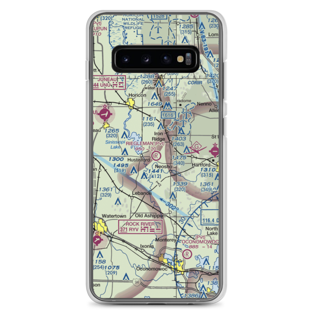Riegleman Field (58WI) VFR Sectional Samsung Case Samsung Galaxy S10+ model shown