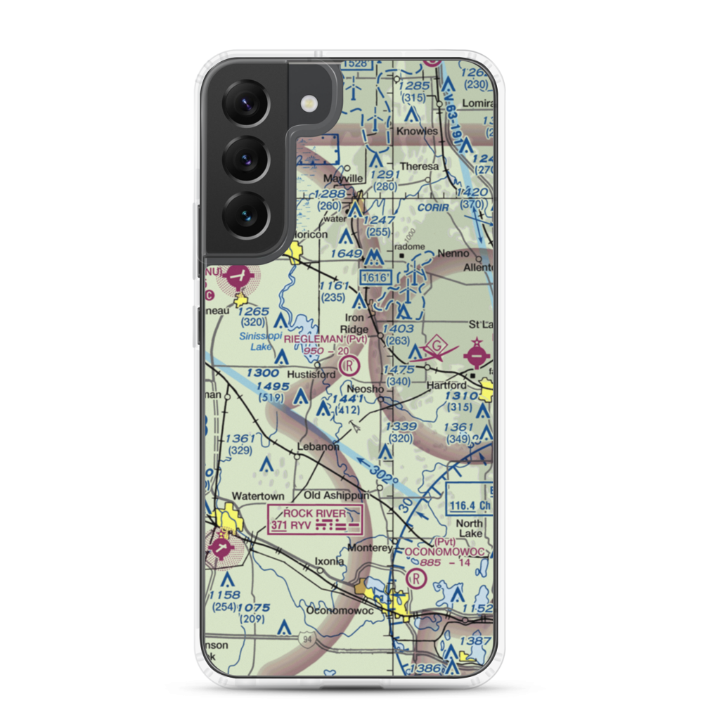 Riegleman Field (58WI) VFR Sectional Samsung Case Samsung Galaxy S22 Plus model shown