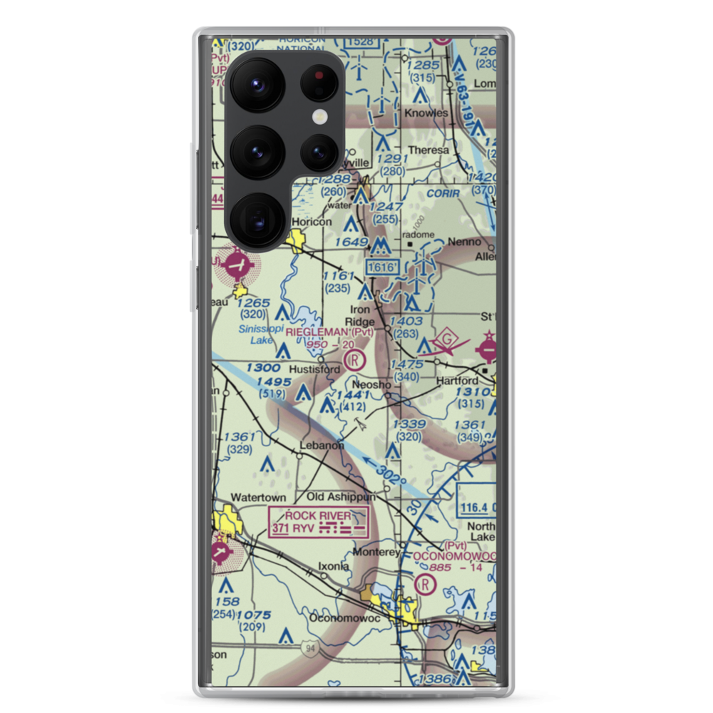 Riegleman Field (58WI) VFR Sectional Samsung Case Samsung Galaxy S22 Ultra model shown