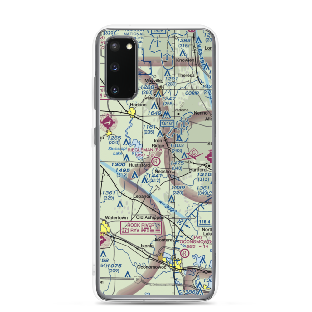Riegleman Field (58WI) VFR Sectional Samsung Case Samsung Galaxy S20 model shown