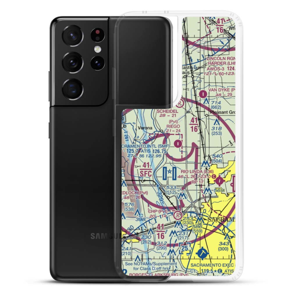 Riego Flight Strip (38CL) VFR Sectional Samsung Case Samsung Galaxy S21 Ultra model shown