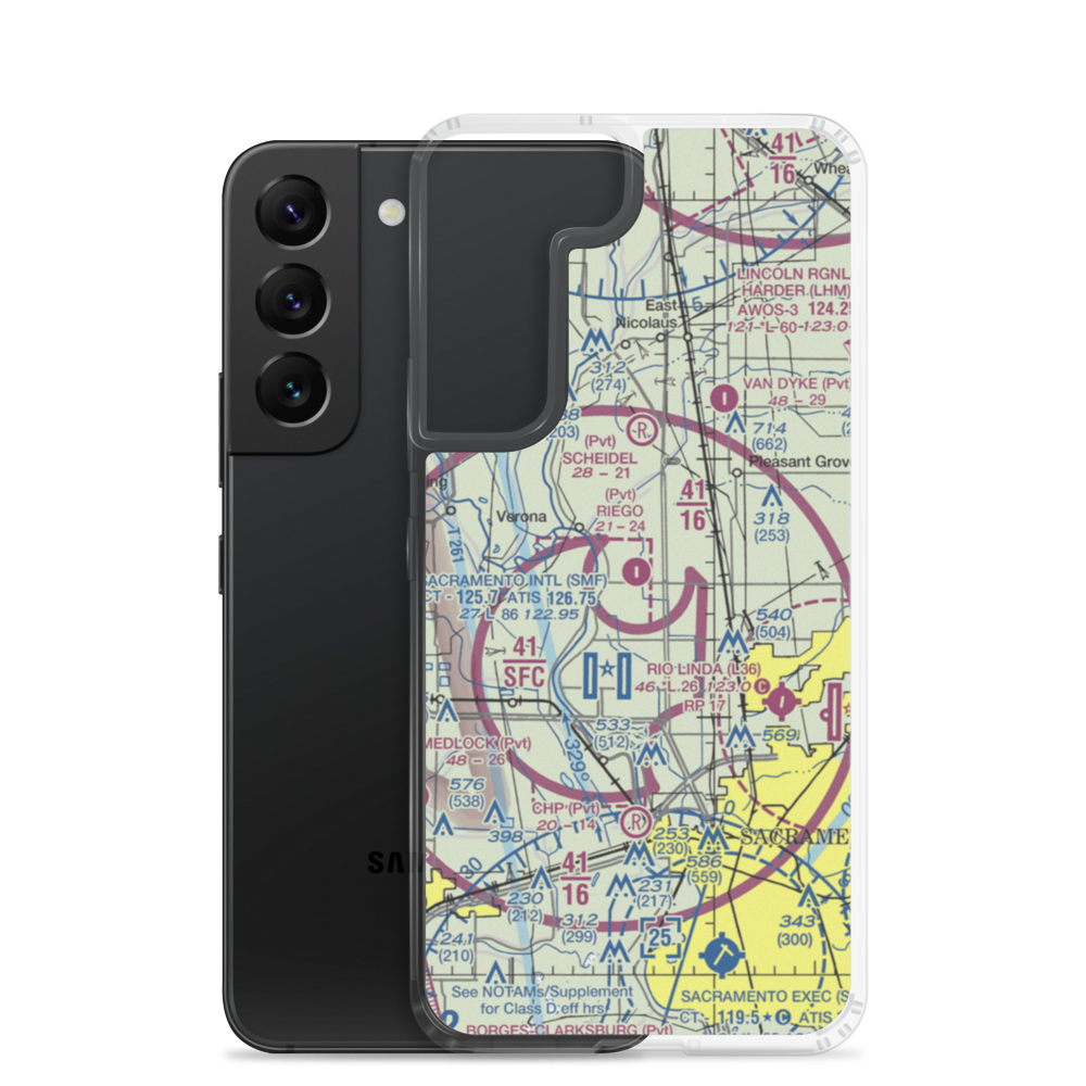 Riego Flight Strip (38CL) VFR Sectional Samsung Case Samsung Galaxy S22 model shown
