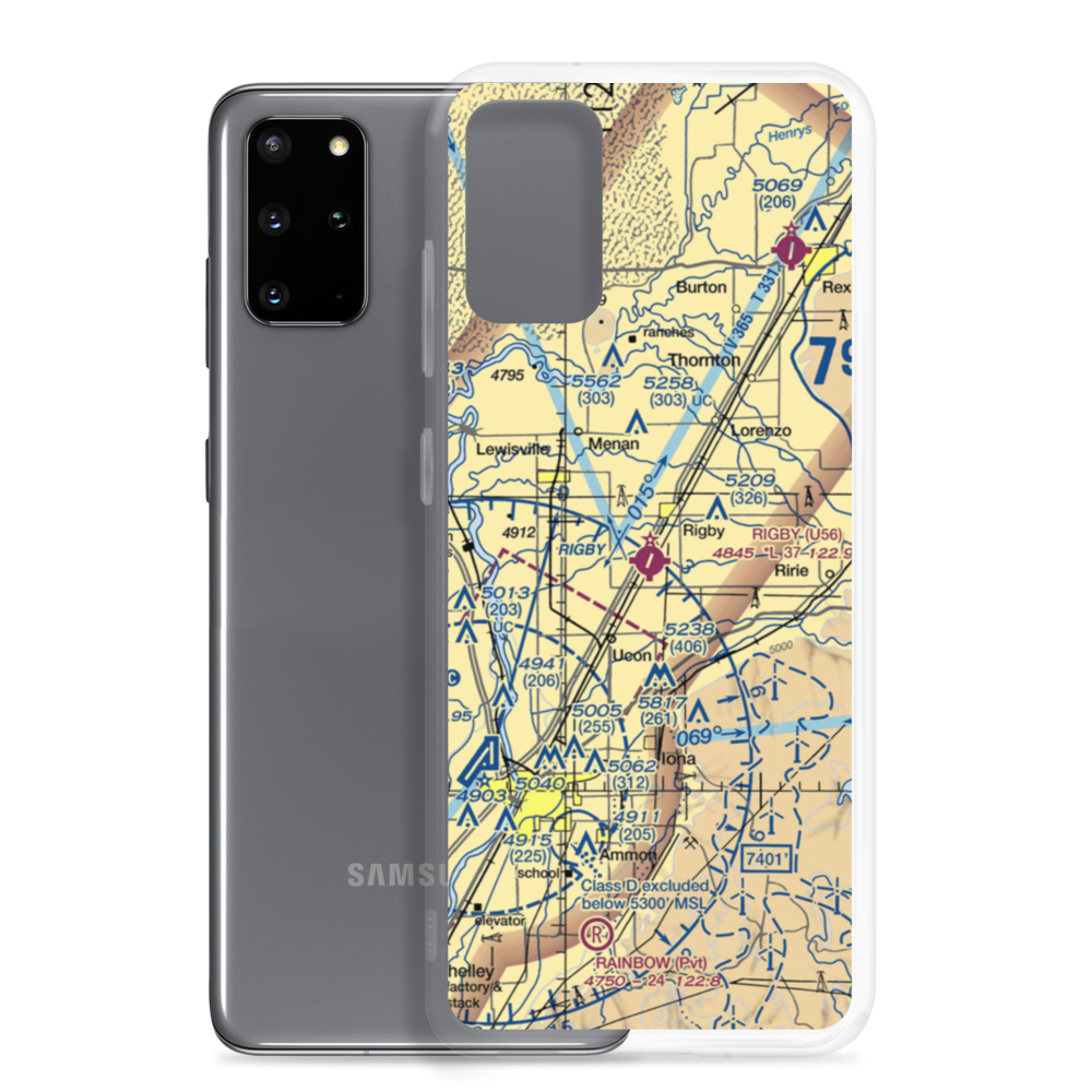 Rigby Jefferson County Airport (U56) VFR Sectional Samsung Case Samsung Galaxy S20 Plus model shown