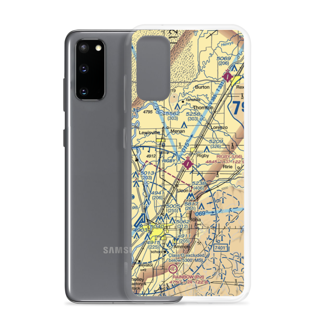 Rigby Jefferson County Airport (U56) VFR Sectional Samsung Case Samsung Galaxy S20 model shown