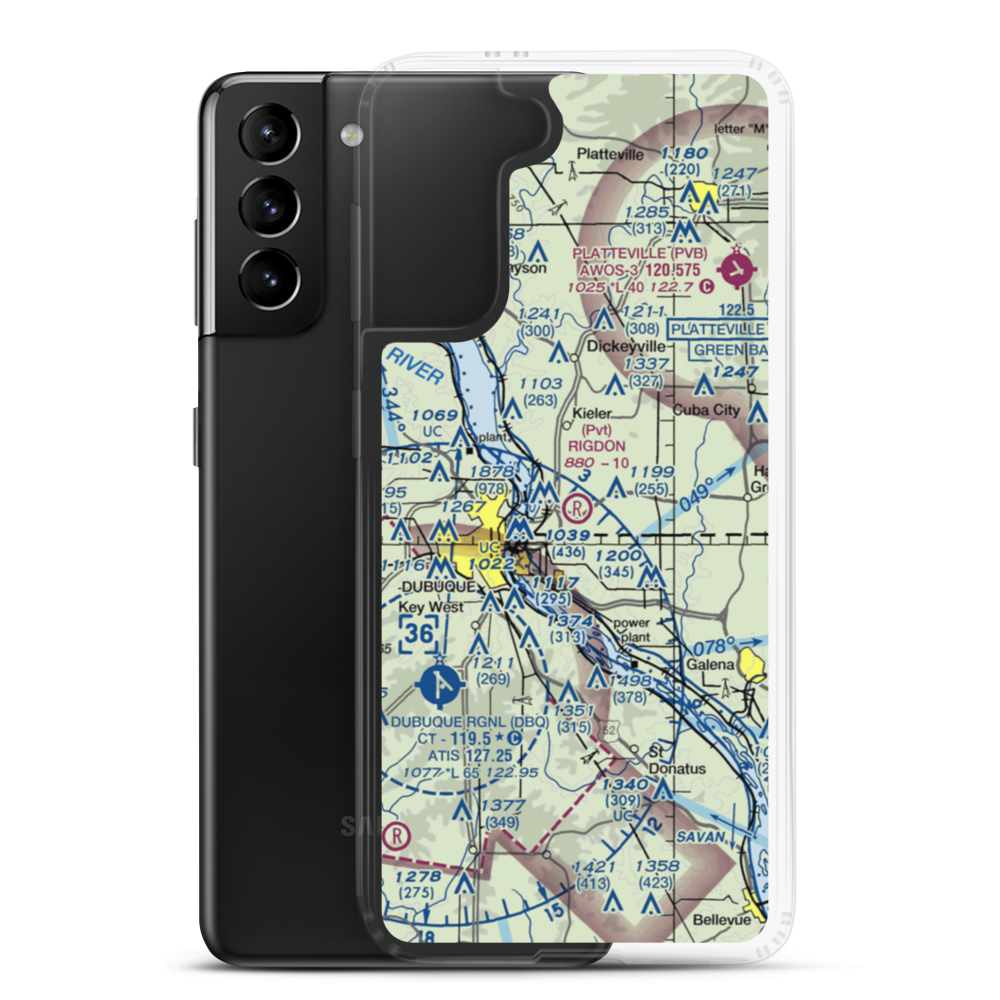 Rigdon Private Airport (WI81) VFR Sectional Samsung Case Samsung Galaxy S21 Plus model shown