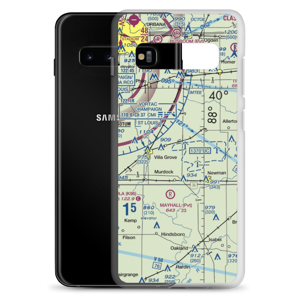 Riggins Farms Airport (IS43) VFR Sectional Samsung Case Samsung Galaxy S10+ model shown