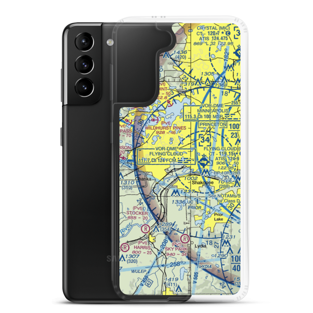 Rileys Landing Seaplane Base (MN21) VFR Sectional Samsung Case Samsung Galaxy S21 Plus model shown