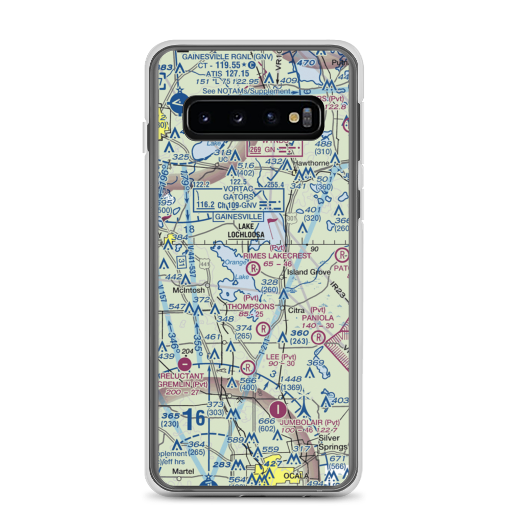 Rimes Lakecrest Airport (35FA) VFR Sectional Samsung Case Samsung Galaxy S10 model shown