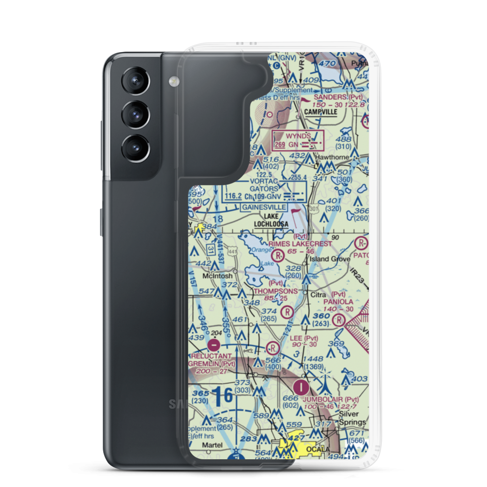 Rimes Lakecrest Airport (35FA) VFR Sectional Samsung Case Samsung Galaxy S21 model shown