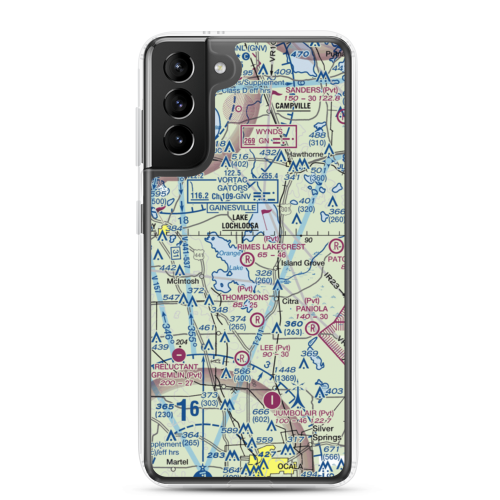 Rimes Lakecrest Airport (35FA) VFR Sectional Samsung Case Samsung Galaxy S21 Plus model shown
