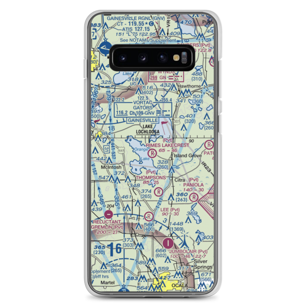 Rimes Lakecrest Airport (35FA) VFR Sectional Samsung Case Samsung Galaxy S10+ model shown