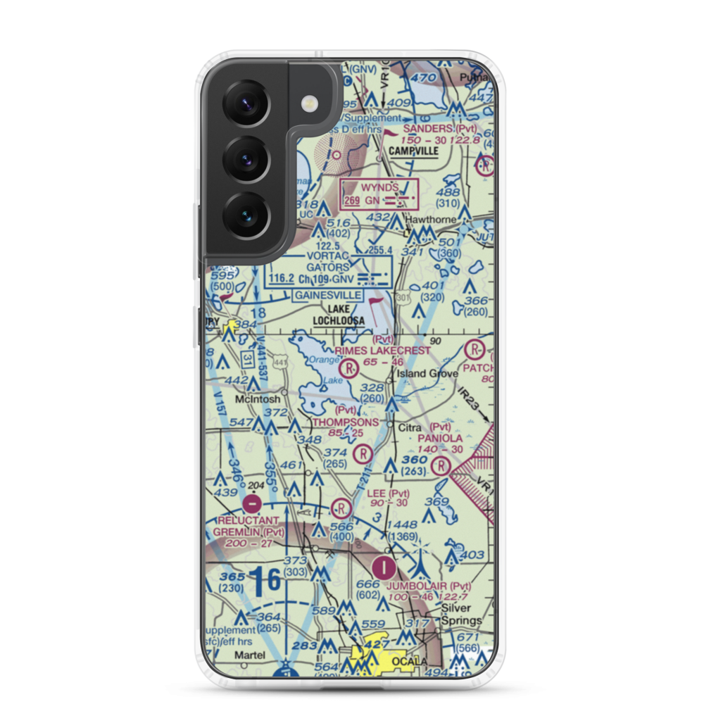 Rimes Lakecrest Airport (35FA) VFR Sectional Samsung Case Samsung Galaxy S22 Plus model shown