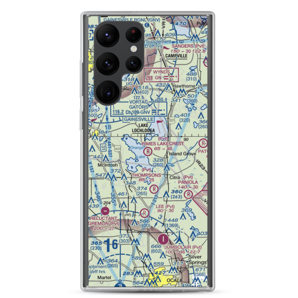 Rimes Lakecrest Airport (35FA) VFR Sectional Samsung Case Samsung Galaxy S22 Ultra model shown